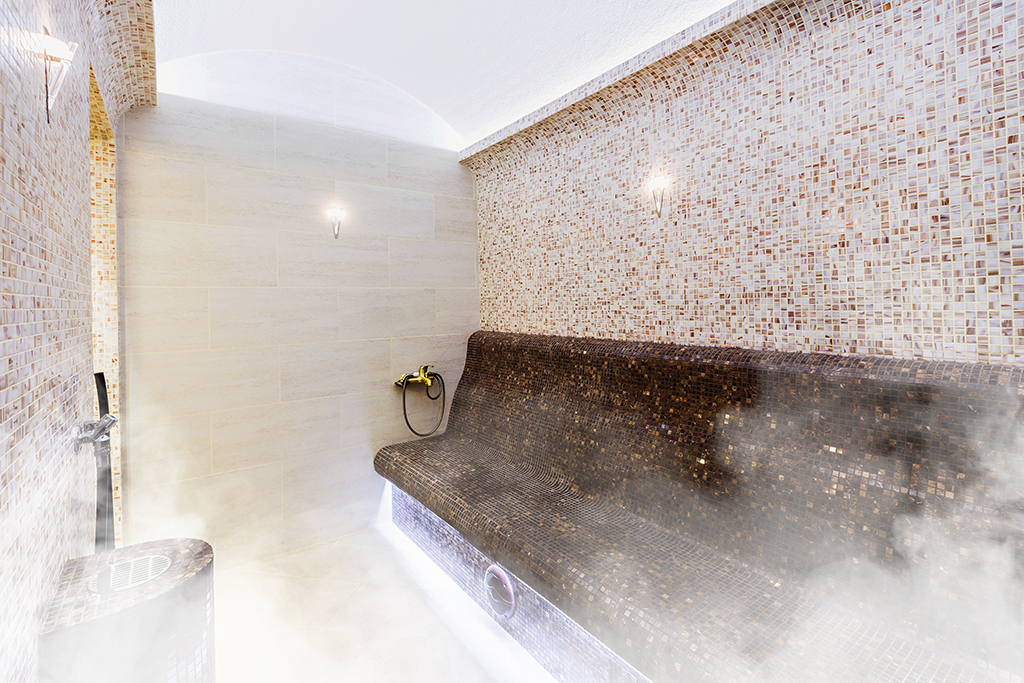 Interior of Turkish sauna, classic Turkish hammam